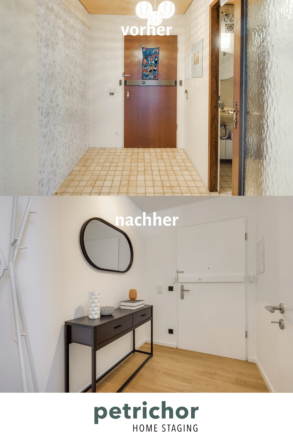 Eingangsbereich Home Staging Petrichor fix & Flip, Projektentwicklung münchen,  Interiorstyling