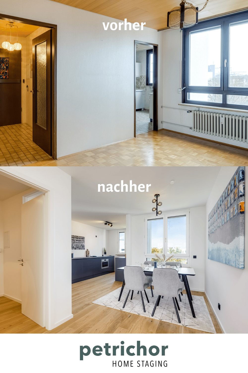 Esszimmer Home Staging Petrichor fix & Flip, Projektentwicklung münchen, Interiorstyling